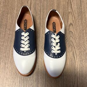 Royal Vintage Navy and White Saddle Shoes